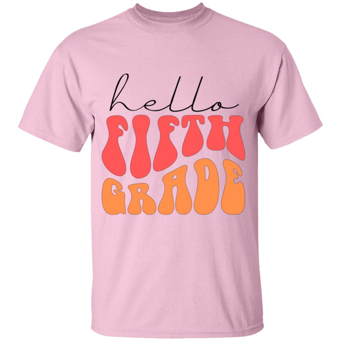 Hello Fifth Grade Retro Pink | Youth and Adult T-Shirts