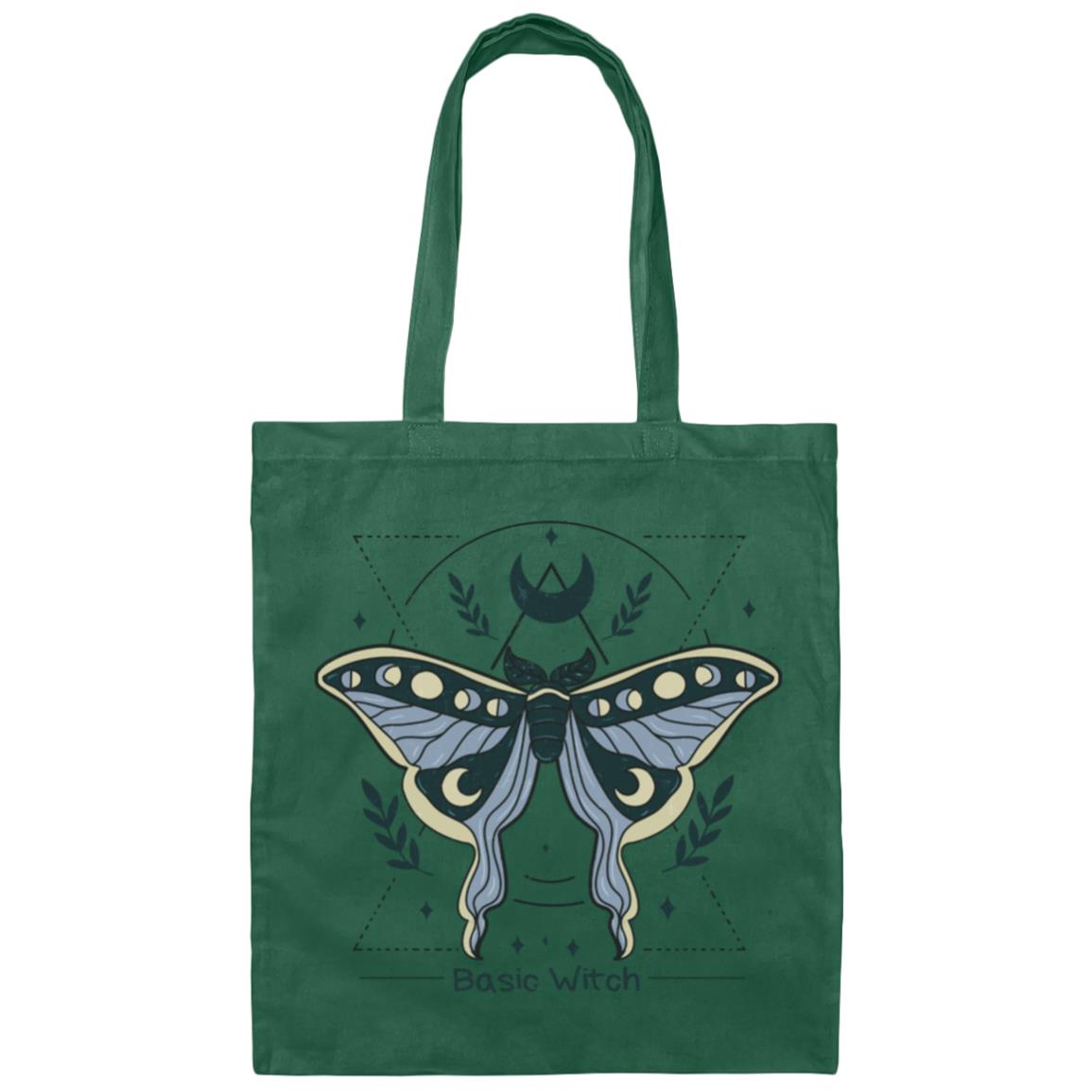 Blue Basic Witch Lunar Moth | Canvas Tote Bag