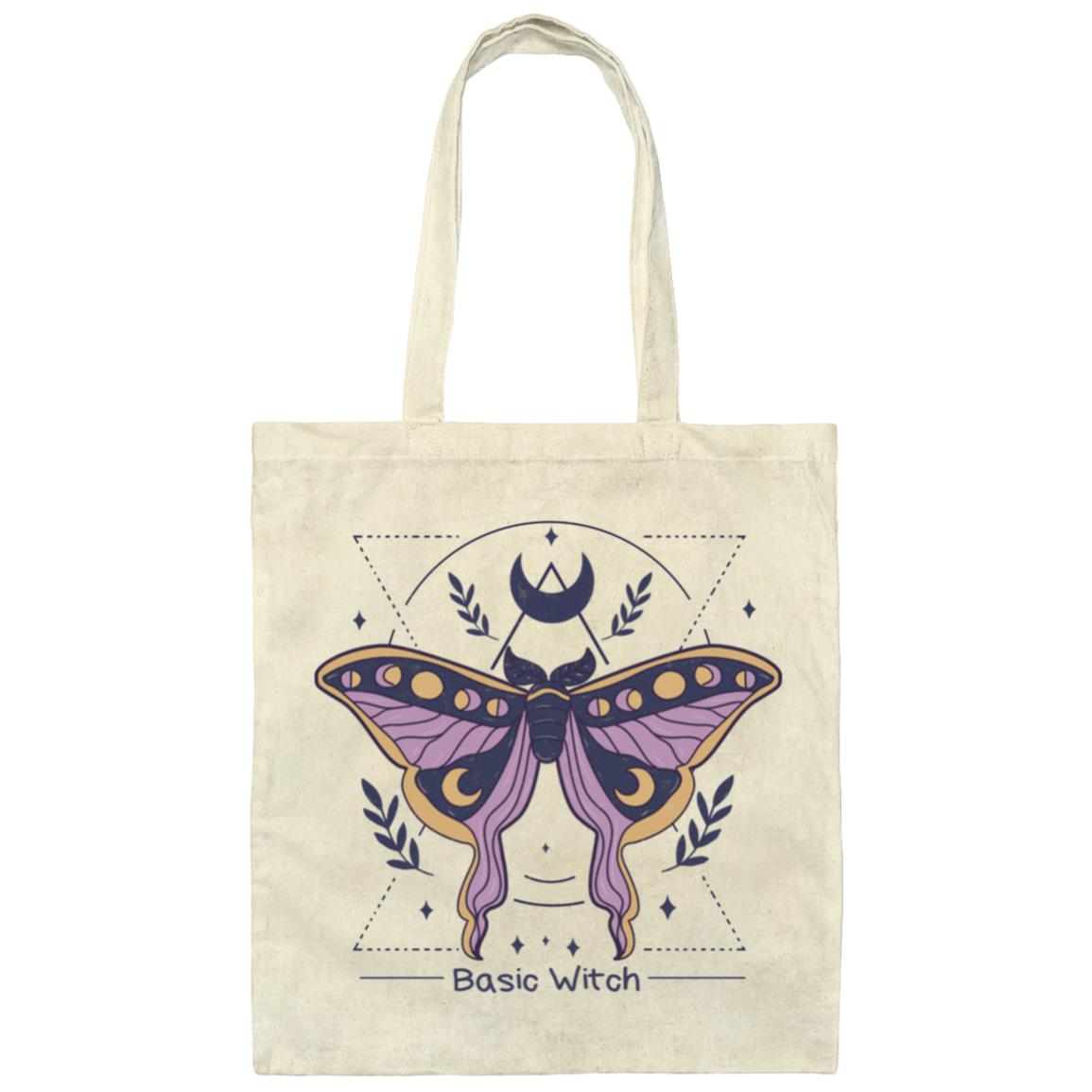 Purple Basic Witch Lunar Moth | Canvas Tote Bag