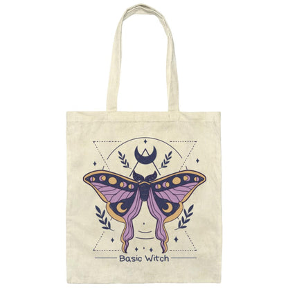 Purple Basic Witch Lunar Moth | Canvas Tote Bag