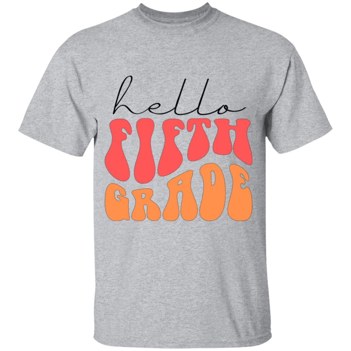 Hello Fifth Grade Retro Pink | Youth and Adult T-Shirts