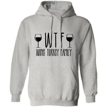 Wine Turkey Family WTF | Adult Pullover Hoodie
