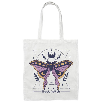 Purple Basic Witch Lunar Moth | Canvas Tote Bag