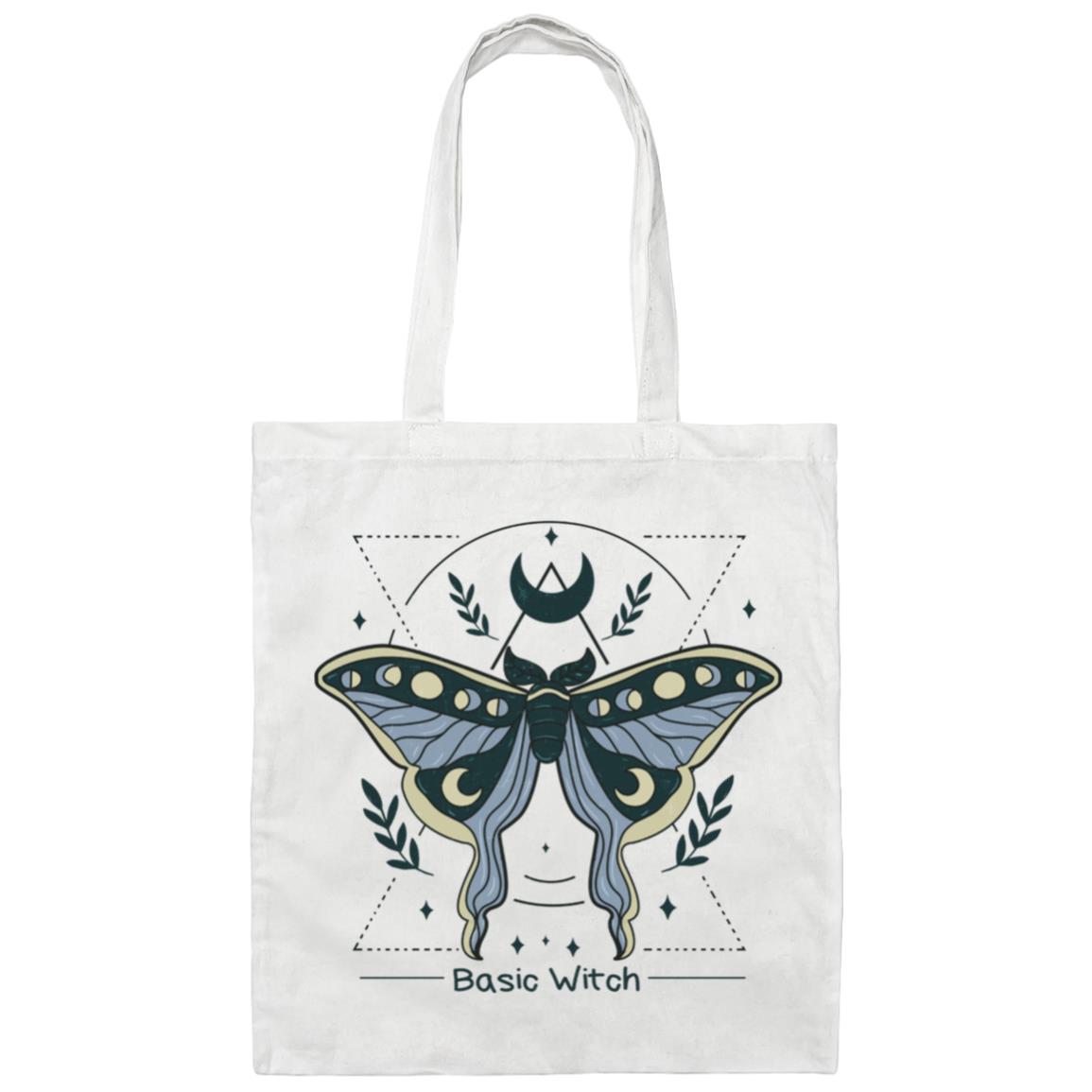 Blue Basic Witch Lunar Moth | Canvas Tote Bag