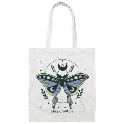 Blue Basic Witch Lunar Moth | Canvas Tote Bag