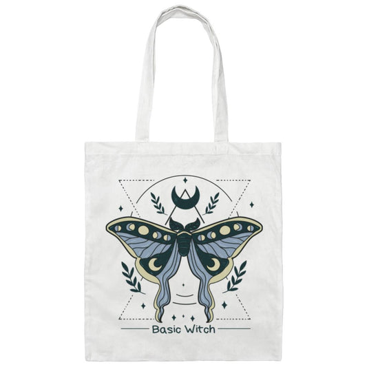 Blue Basic Witch Lunar Moth | Canvas Tote Bag