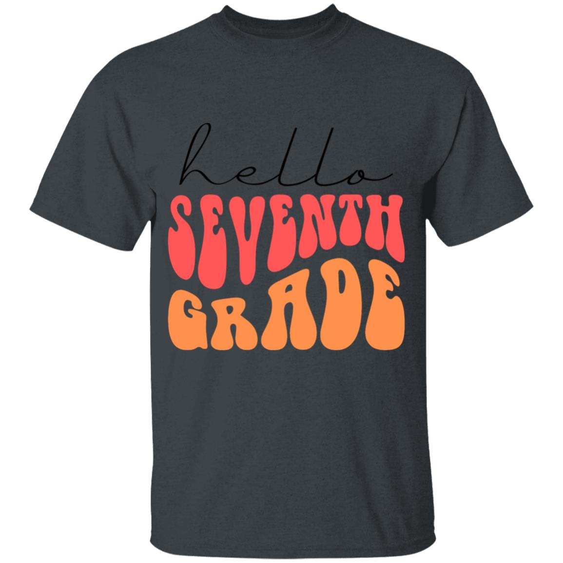 Hello Seventh Grade Retro Pink | Youth and Adult T-Shirts