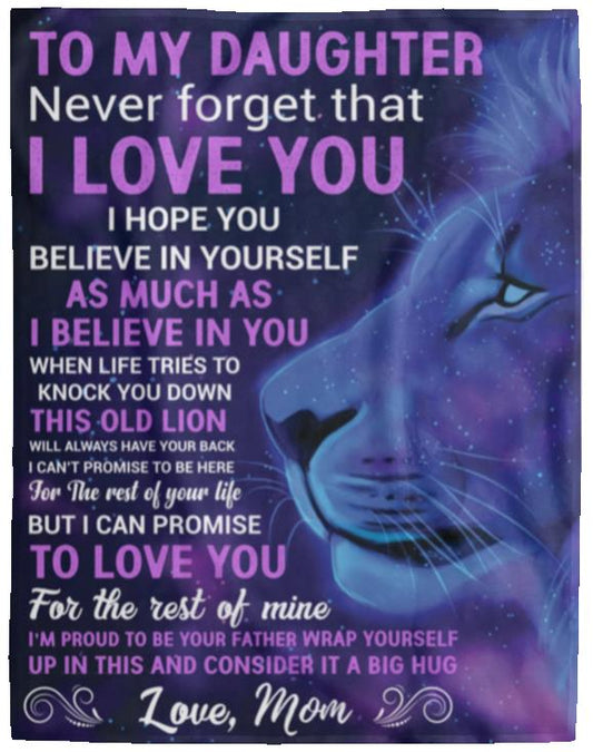 To My Daughter, Love Mom - Galaxy Lion | Cozy Plush Fleece Blanket