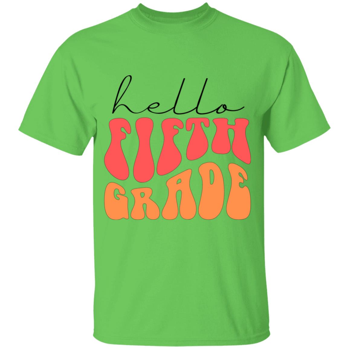 Hello Fifth Grade Retro Pink | Youth and Adult T-Shirts