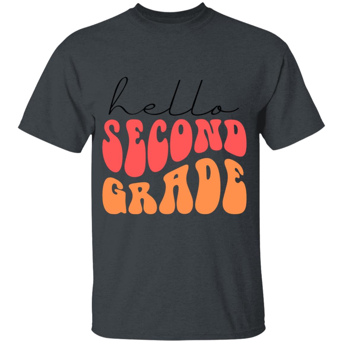 Hello Second Grade Retro Pink | Youth and Adult T-Shirts