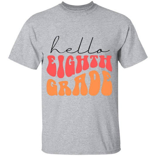 Hello Eighth Grade Retro Pink | Youth and Adult T-Shirts