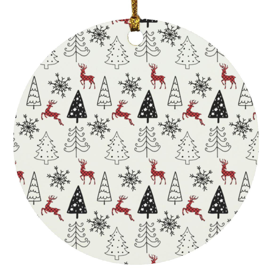 Reindeer and Trees | Christmas Ornament