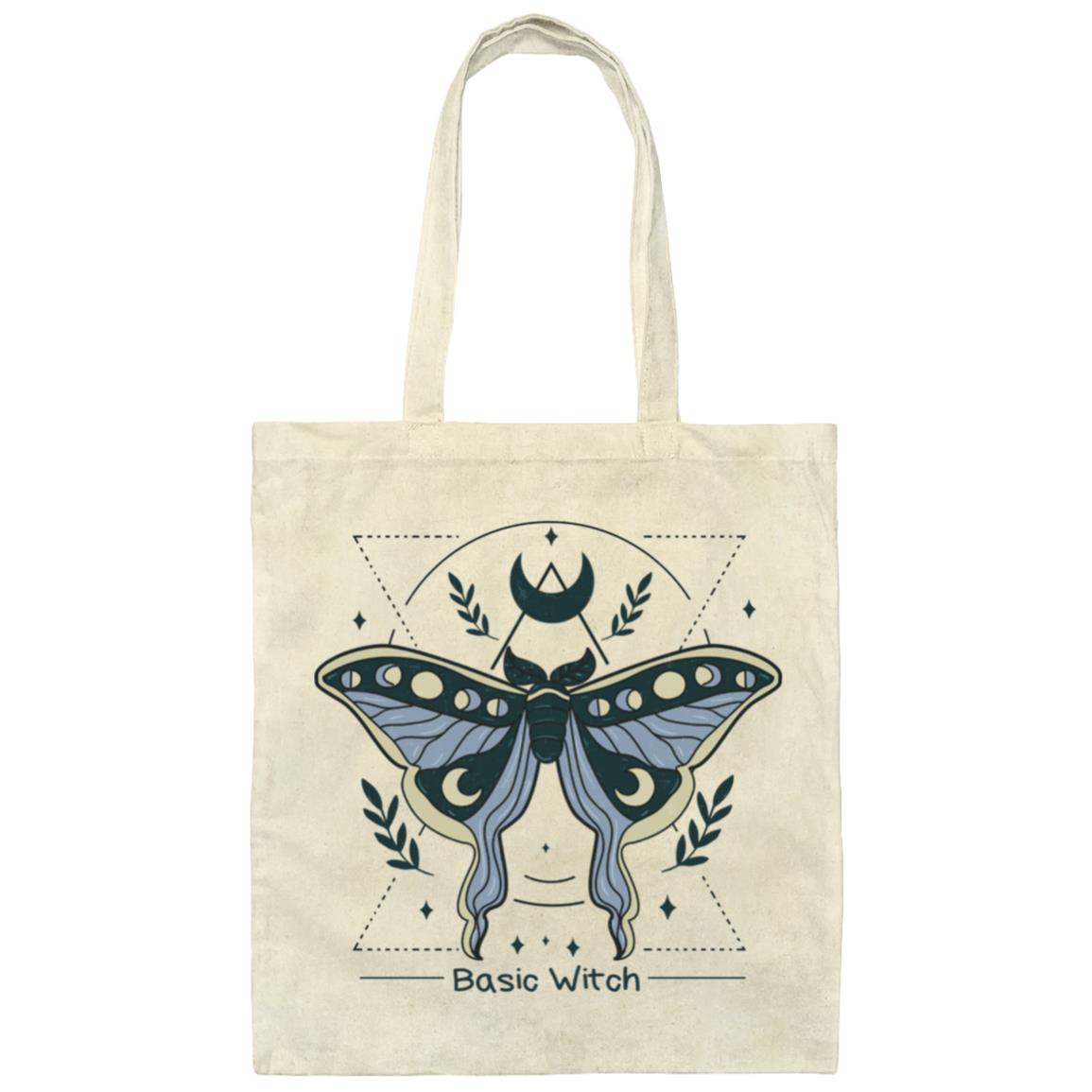 Blue Basic Witch Lunar Moth | Canvas Tote Bag