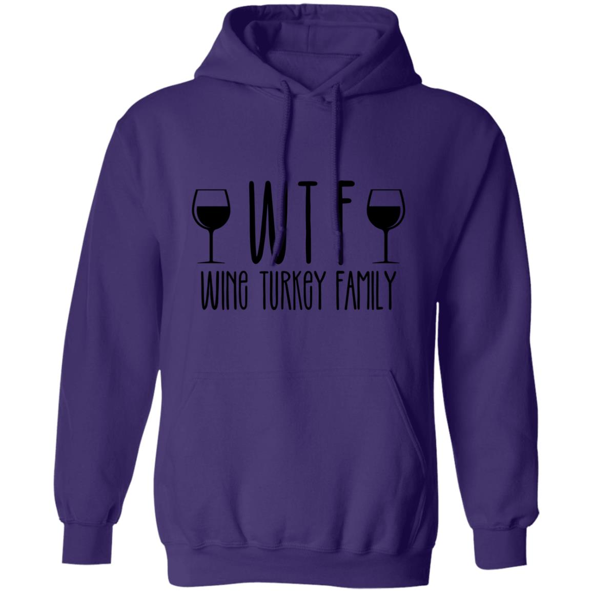 Wine Turkey Family WTF | Adult Pullover Hoodie