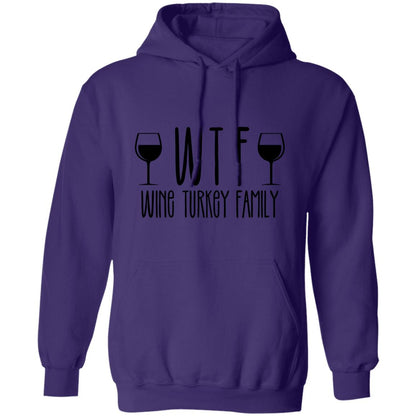 Wine Turkey Family WTF | Adult Pullover Hoodie