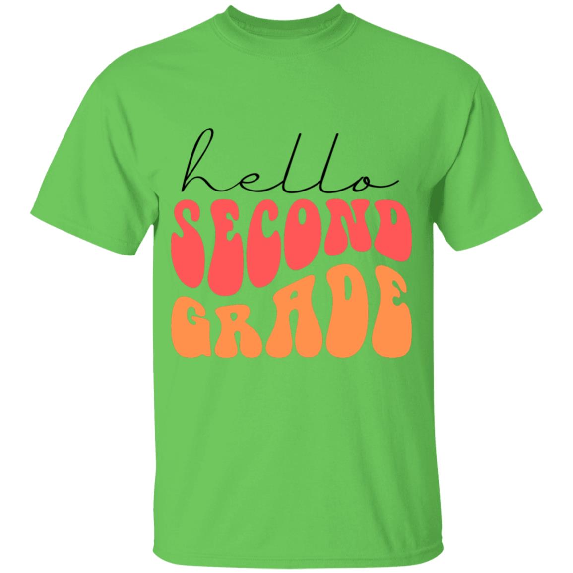 Hello Second Grade Retro Pink | Youth and Adult T-Shirts