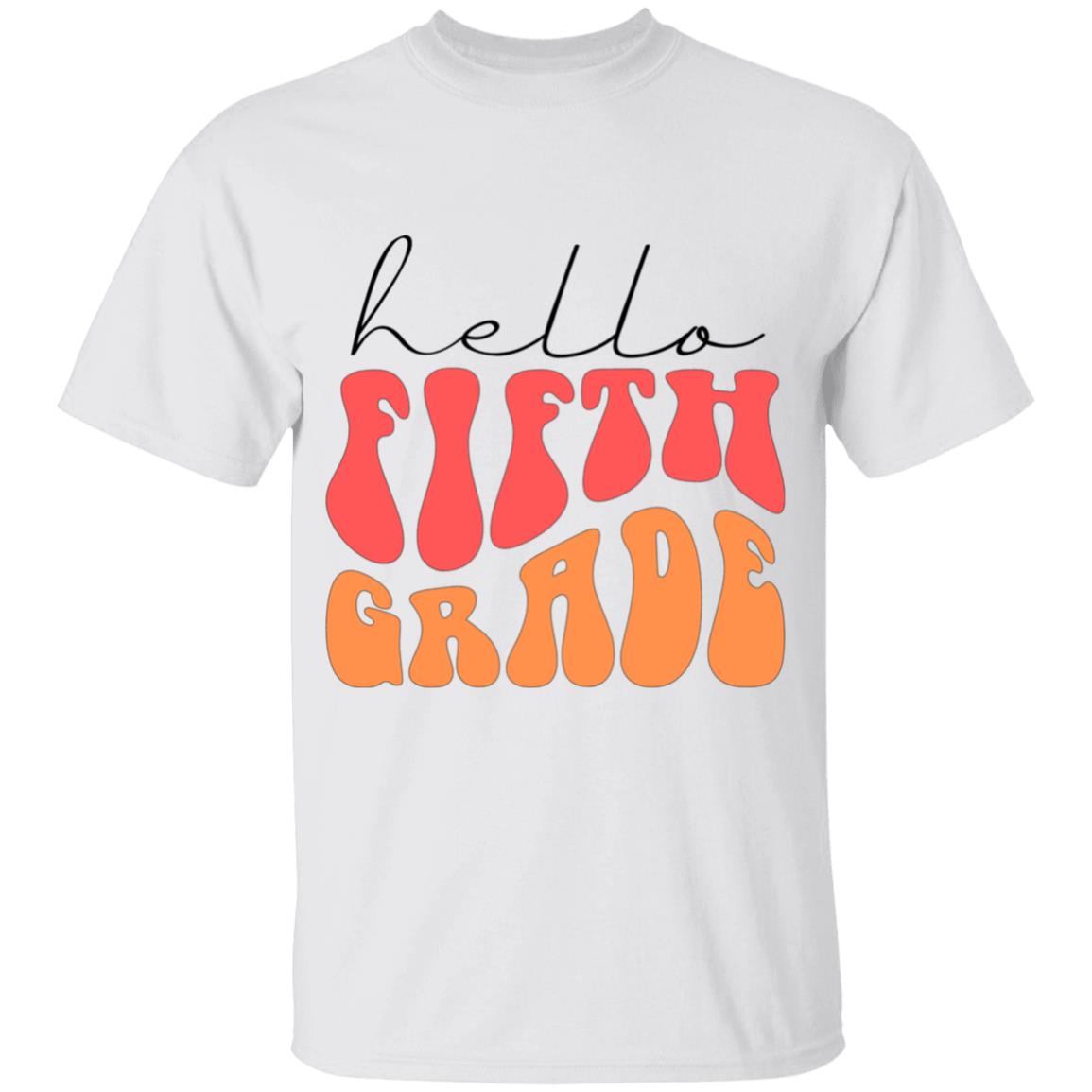 Hello Fifth Grade Retro Pink | Youth and Adult T-Shirts