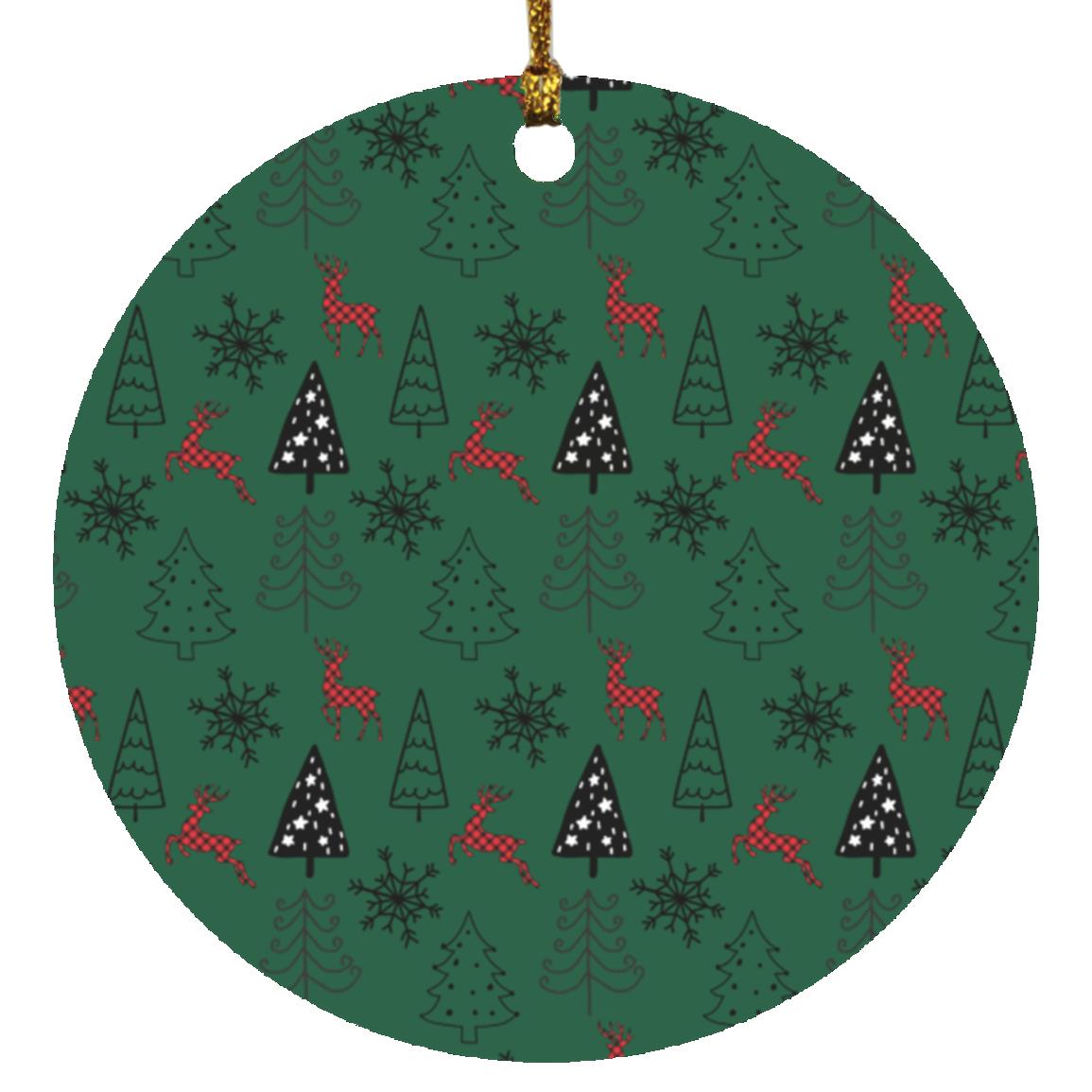 Reindeer and Trees | Christmas Ornament