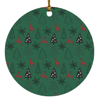 Reindeer and Trees | Christmas Ornament