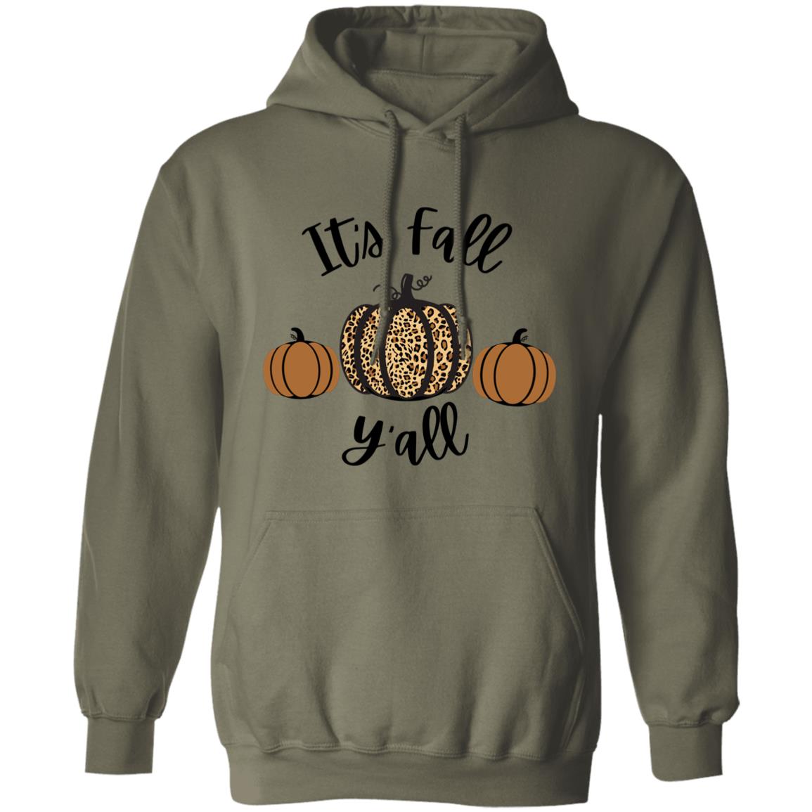 It's Fall Y'all Animal Print Pumpkin | Adult Pullover Hoodie