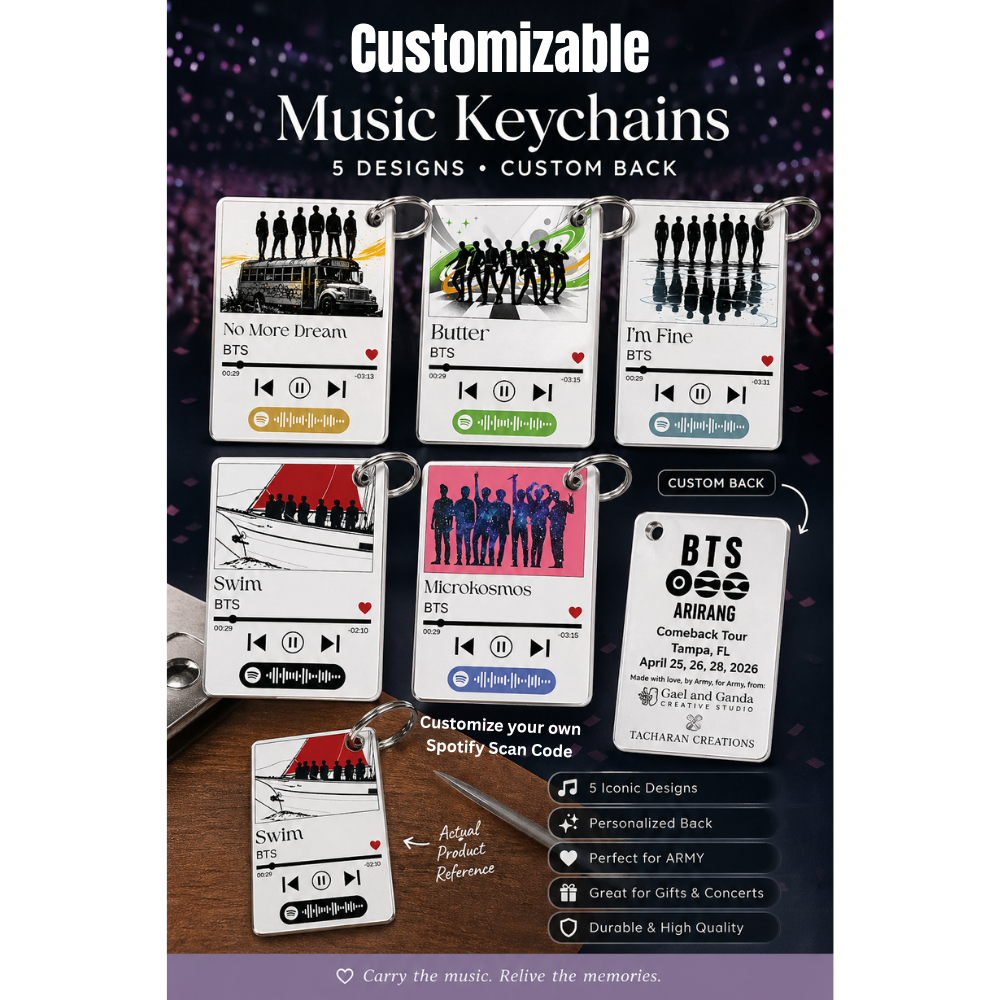 K-Pop Concert Memory Keychain | Custom Music Code Keepsake with Personalized Back
