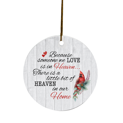 Heavin In Our Home Cardinal Memorial | Circle Ornament