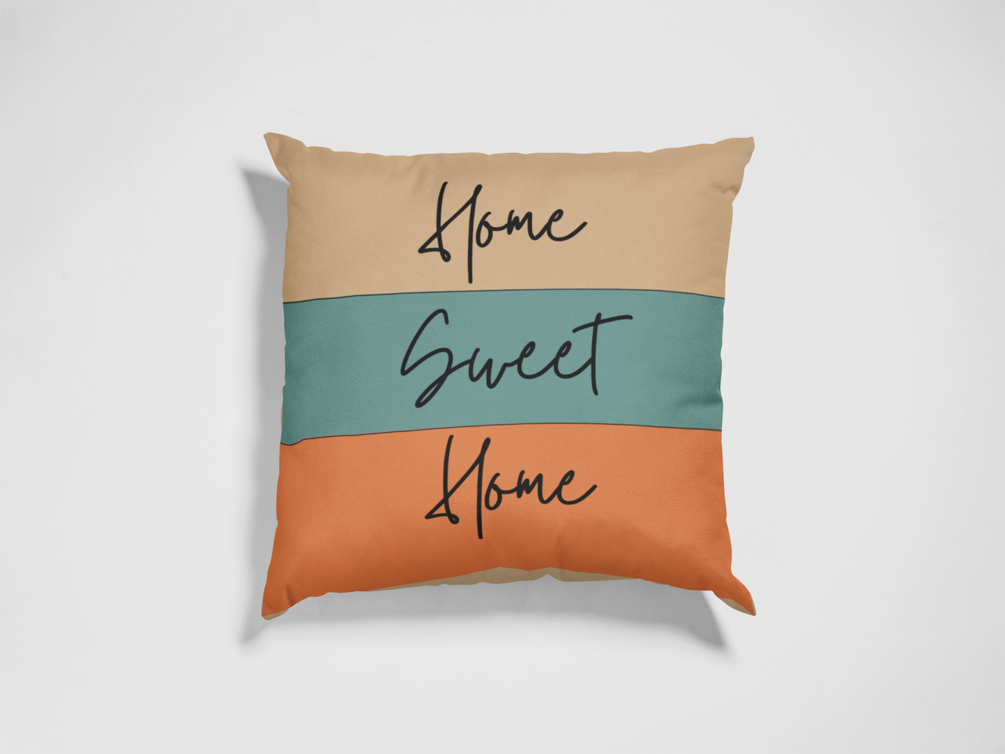 Home Sweet Home Buffalo Plaid | Reversible Square Decorative Pillow 18in x 18in