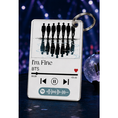 K-Pop Concert Memory Keychain | Custom Music Code Keepsake with Personalized Back