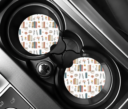 Literary Blooms | Car Coaster Set