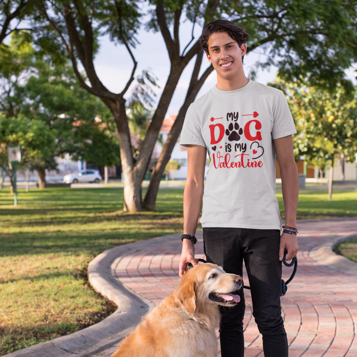 My Dog Is My Valentine | Adult T-Shirt