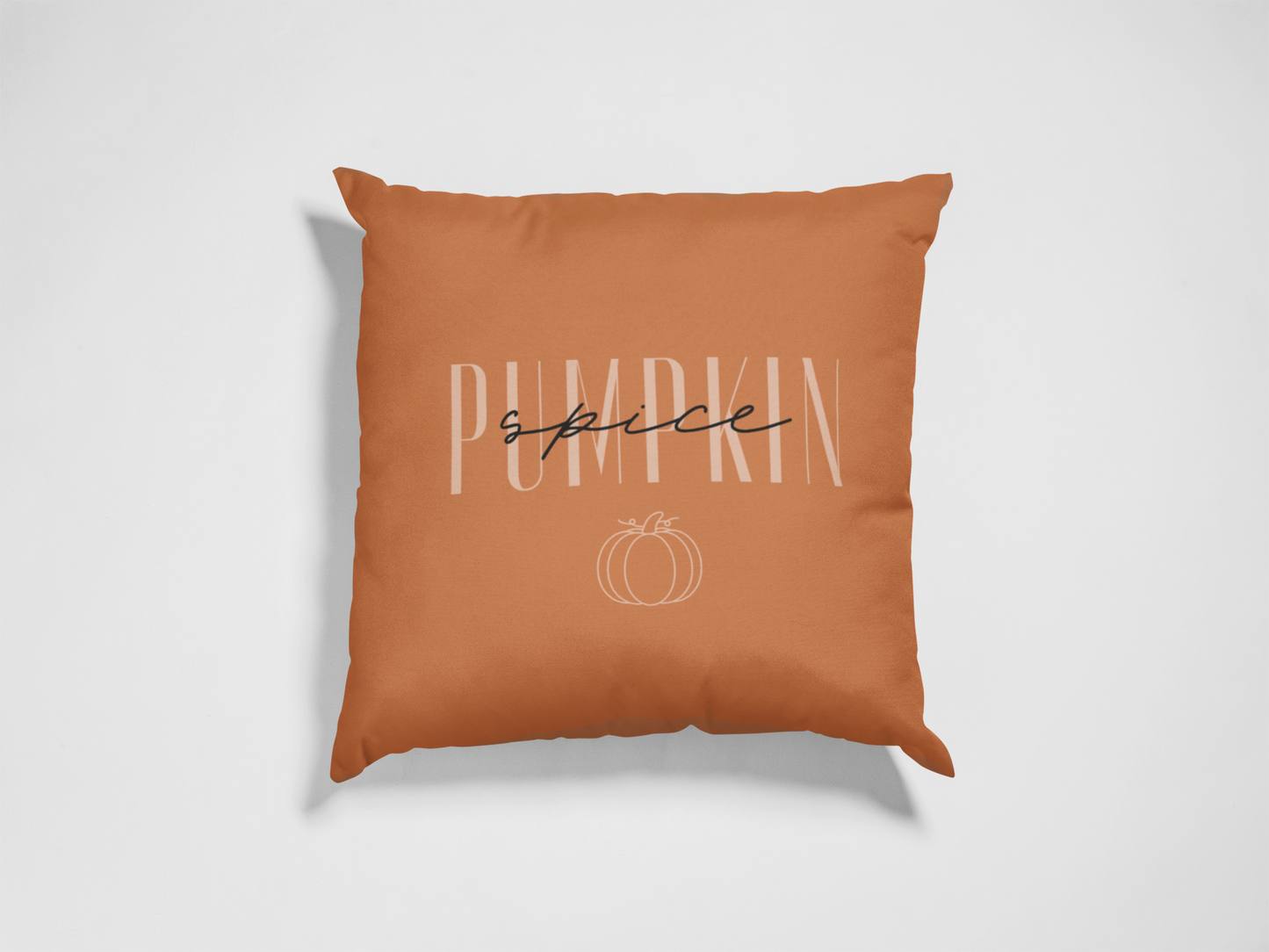 Pumpkin Spice and Thanksgiving | Reversible Square Decorative Pillow 18in x 18in