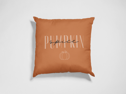 Pumpkin Spice and Thanksgiving | Reversible Square Decorative Pillow 18in x 18in