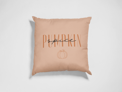Pumpkin Spice and Thanksgiving | Reversible Square Decorative Pillow 18in x 18in