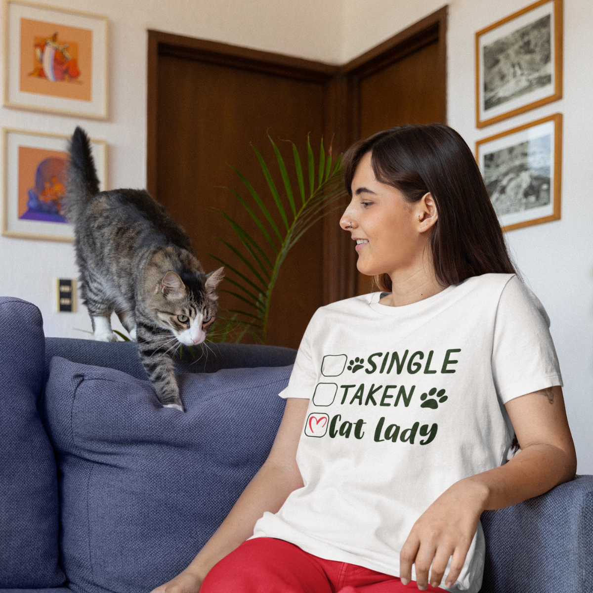 Single, Taken, Cat Lady | Adult T-Shirt