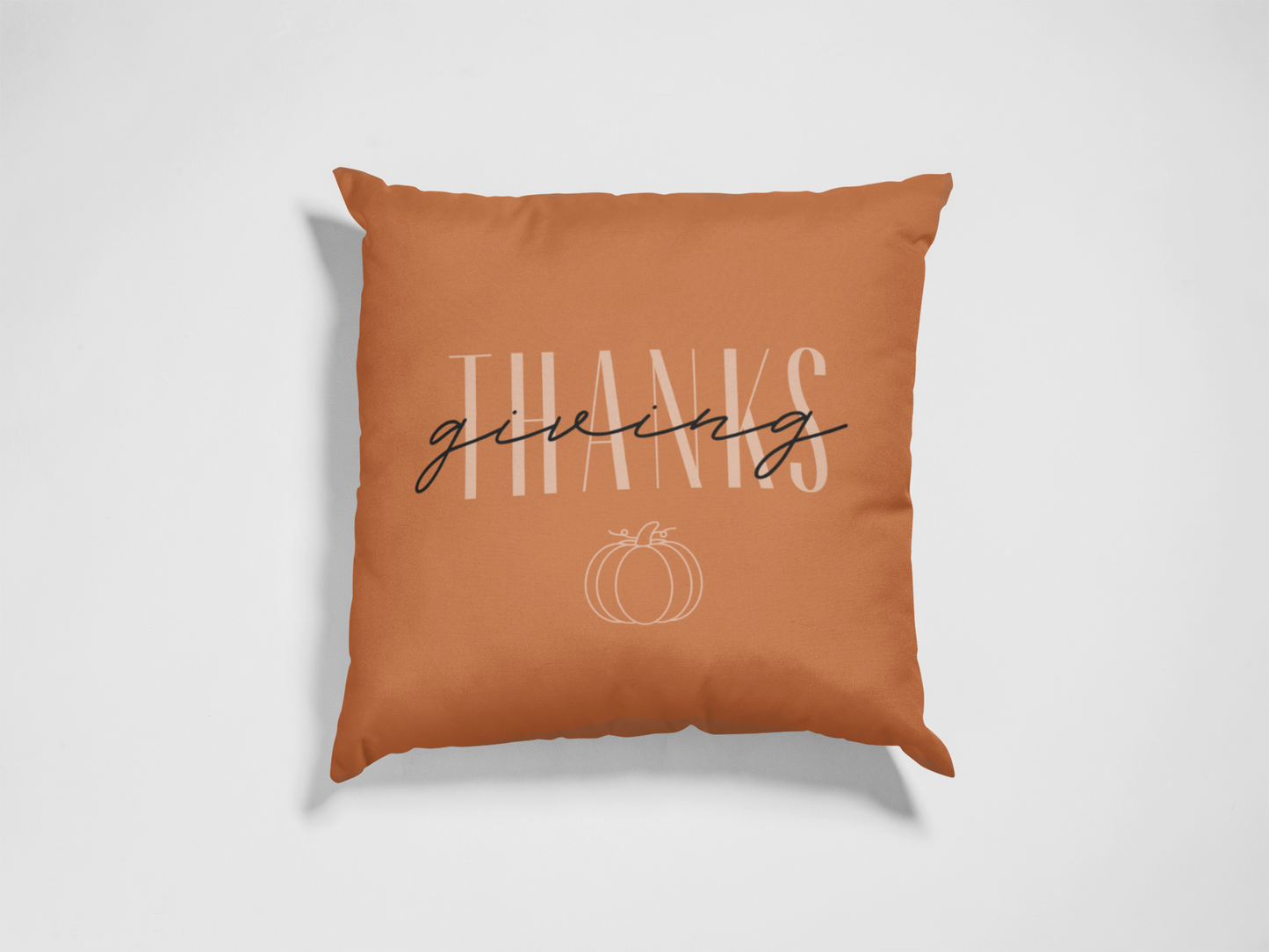 Pumpkin Spice and Thanksgiving | Reversible Square Decorative Pillow 18in x 18in