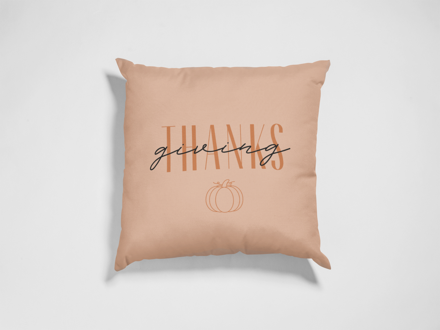 Pumpkin Spice and Thanksgiving | Reversible Square Decorative Pillow 18in x 18in