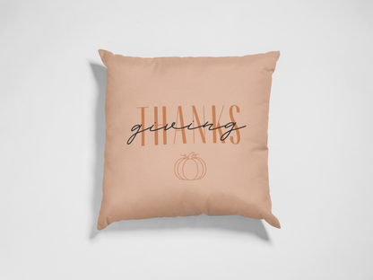 Pumpkin Spice and Thanksgiving | Reversible Square Decorative Pillow 18in x 18in