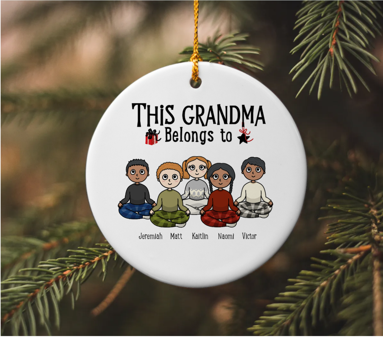 Grandma/Grandpa Belongs To... | Personalized Christmas Ornament