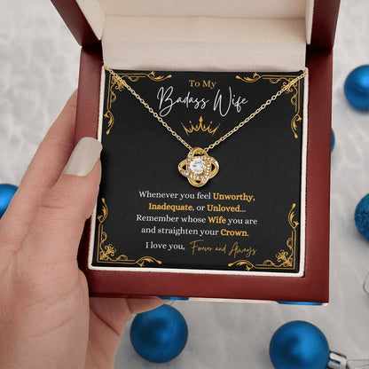 To My Bada$$ Wife | Gold Love Knot Necklace