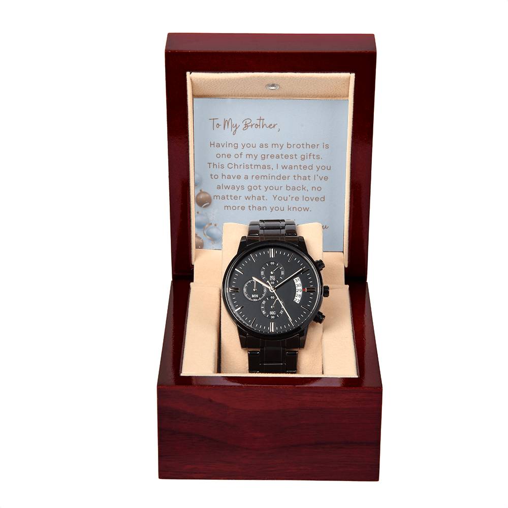 To My Brother, I Love You | Ornaments | Black Chronograph Watch