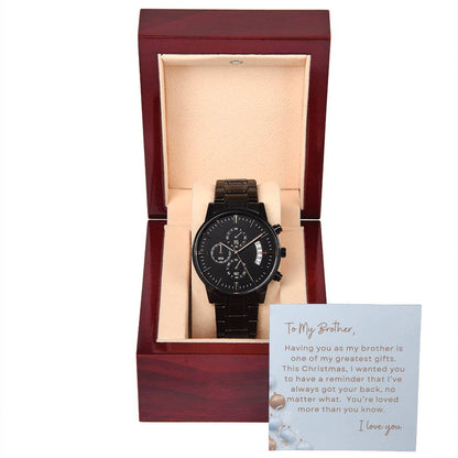 To My Brother, I Love You | Ornaments | Black Chronograph Watch
