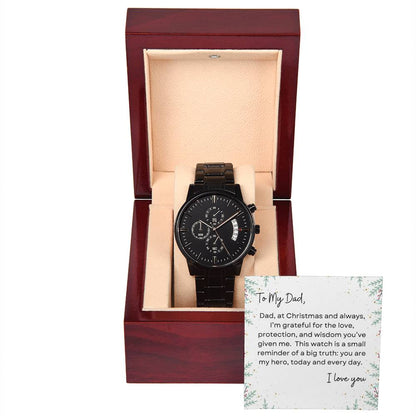 To My Dad, I Love You | Holly Bush | Black Chronograph Watch