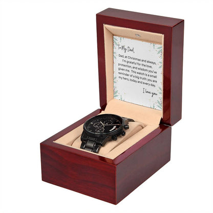 To My Dad, I Love You | Holly Bush | Black Chronograph Watch