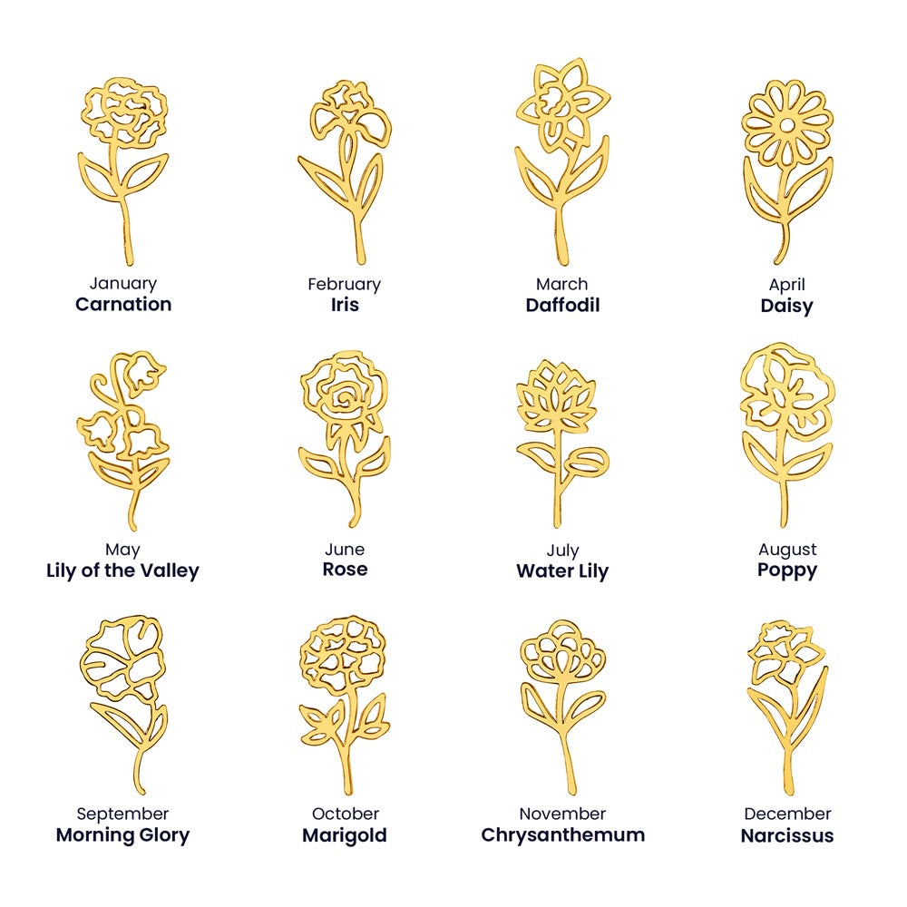 To My Daughter, Love Mom | As You Walk Through Life | Birth Flower Name Necklace