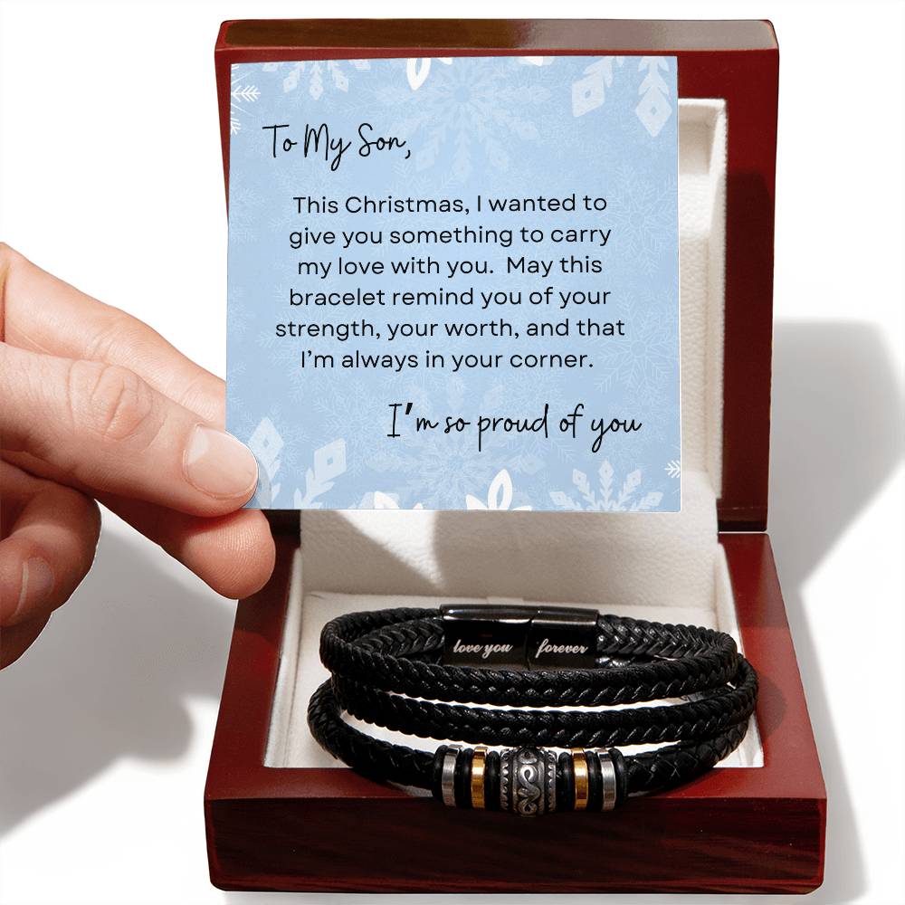 To My Son, I'm So Proud Of You | Winter Snowflake Christmas Exclusive | Love You Forever Bracelet