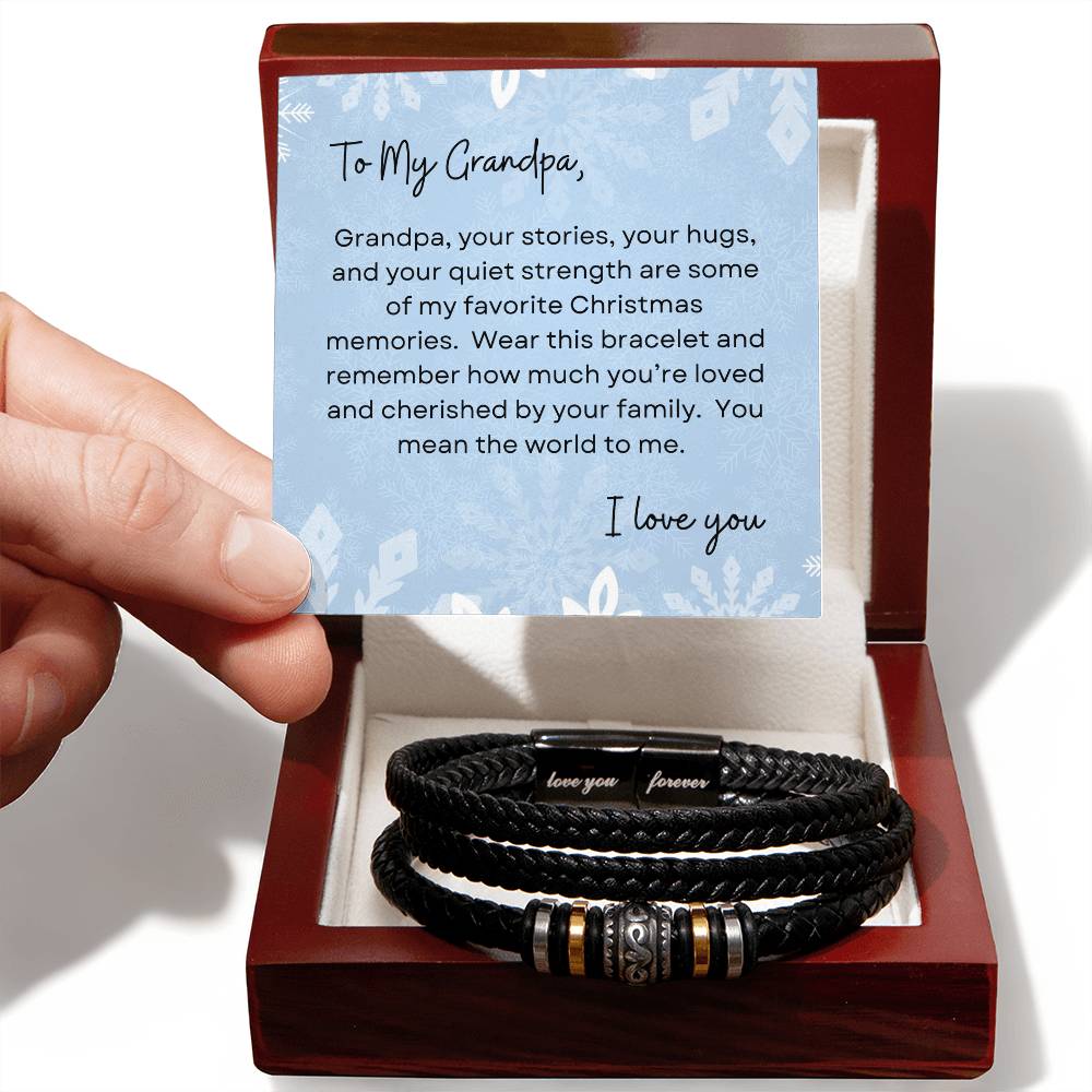 To My Grandpa, I Love You | Winter Snowflake Christmas Exclusive | Love You Forever Bracelet