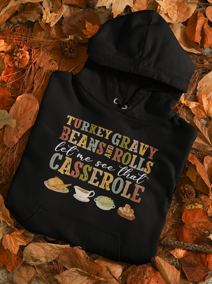 Turkey, Gravy, Beans, & Rolls |Adult Pullover Hoodie