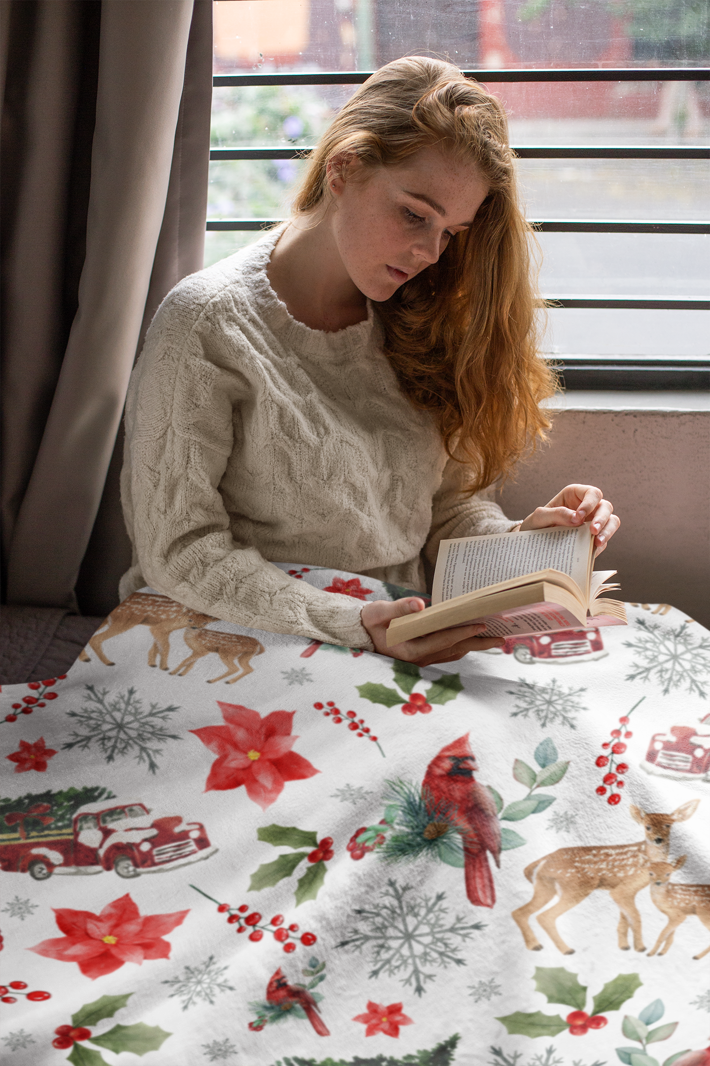 Cardinals, Trucks, and Deer - Cozy Plush Fleece Blanket