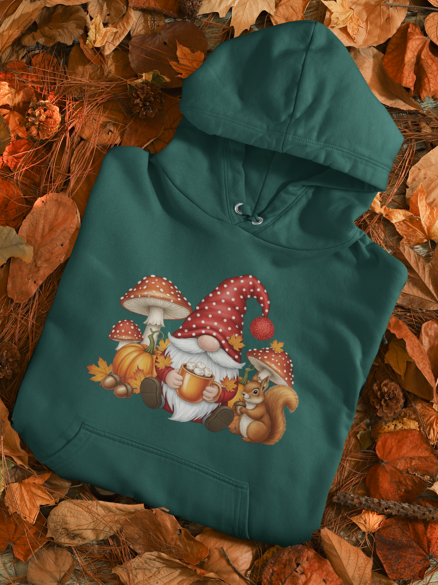 Fall Mushroom Gnome | Adult Pullover Hoodie