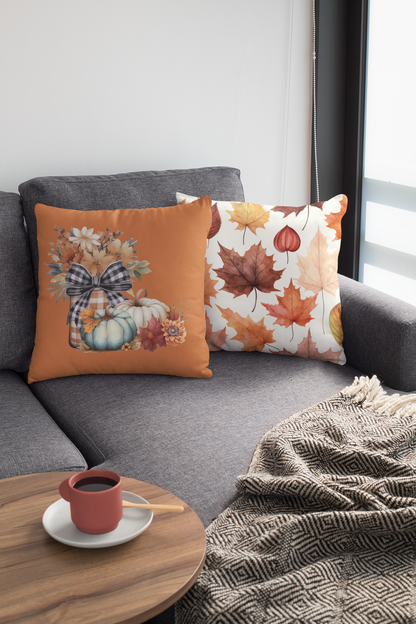 Autumn Flowers | Reversible Square Decorative Pillow 18in x 18in